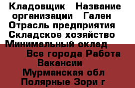 Кладовщик › Название организации ­ Гален › Отрасль предприятия ­ Складское хозяйство › Минимальный оклад ­ 20 000 - Все города Работа » Вакансии   . Мурманская обл.,Полярные Зори г.